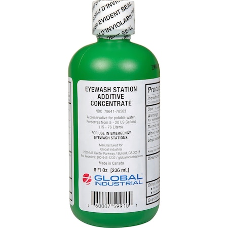 Global Industrial Emergency Eyewash Preservative, 8 Oz., 1 Bottle 708563